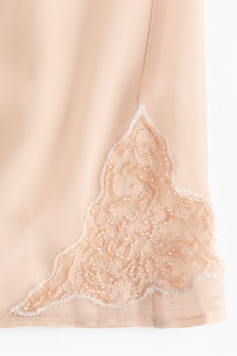 Straight-Leg Pants with Beaded Detail
