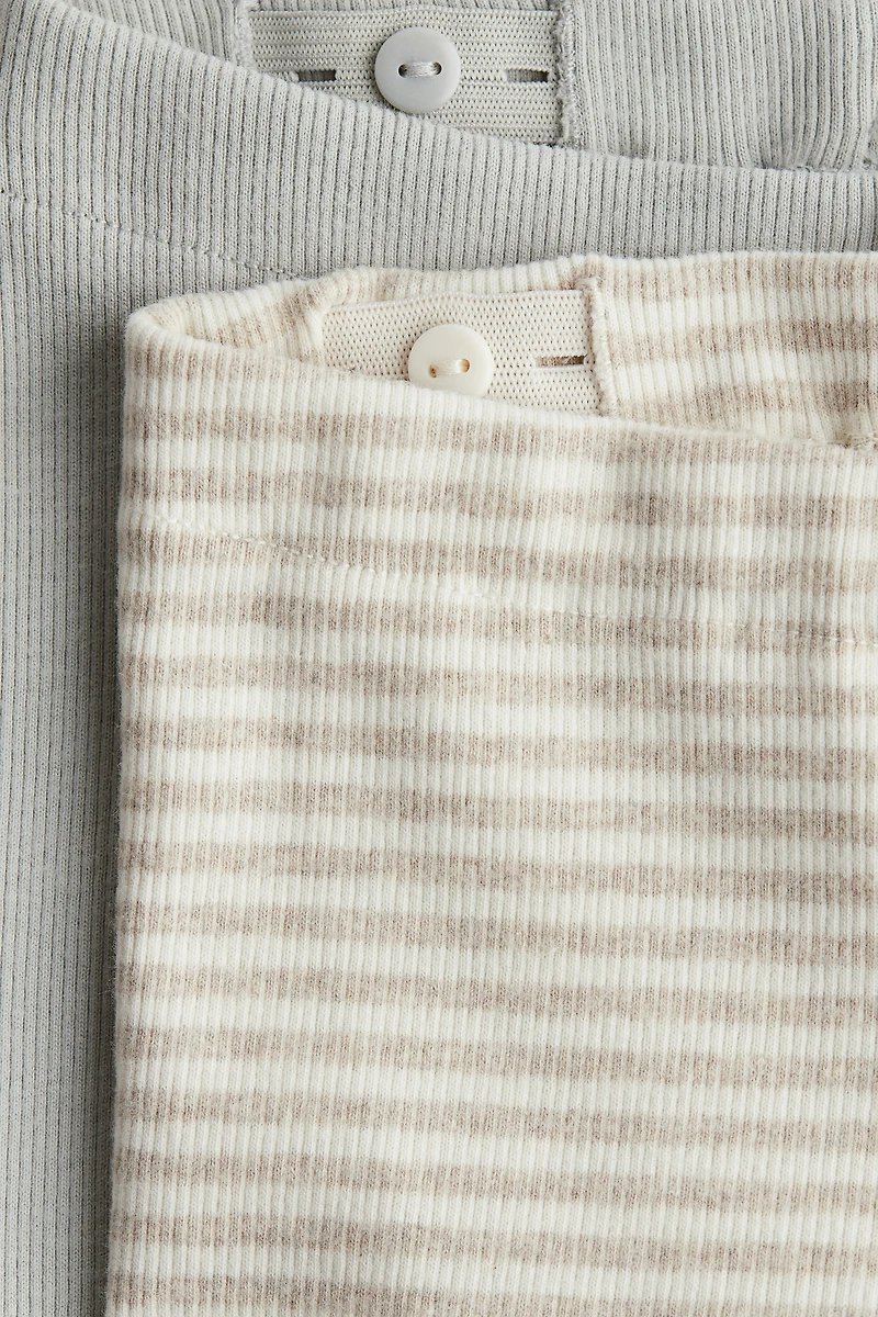 2-pack Ribbed Cotton Leggings