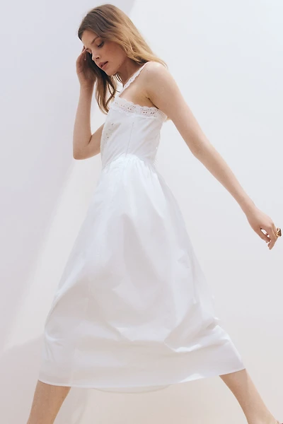 Cotton Dress with Eyelet Embroidery