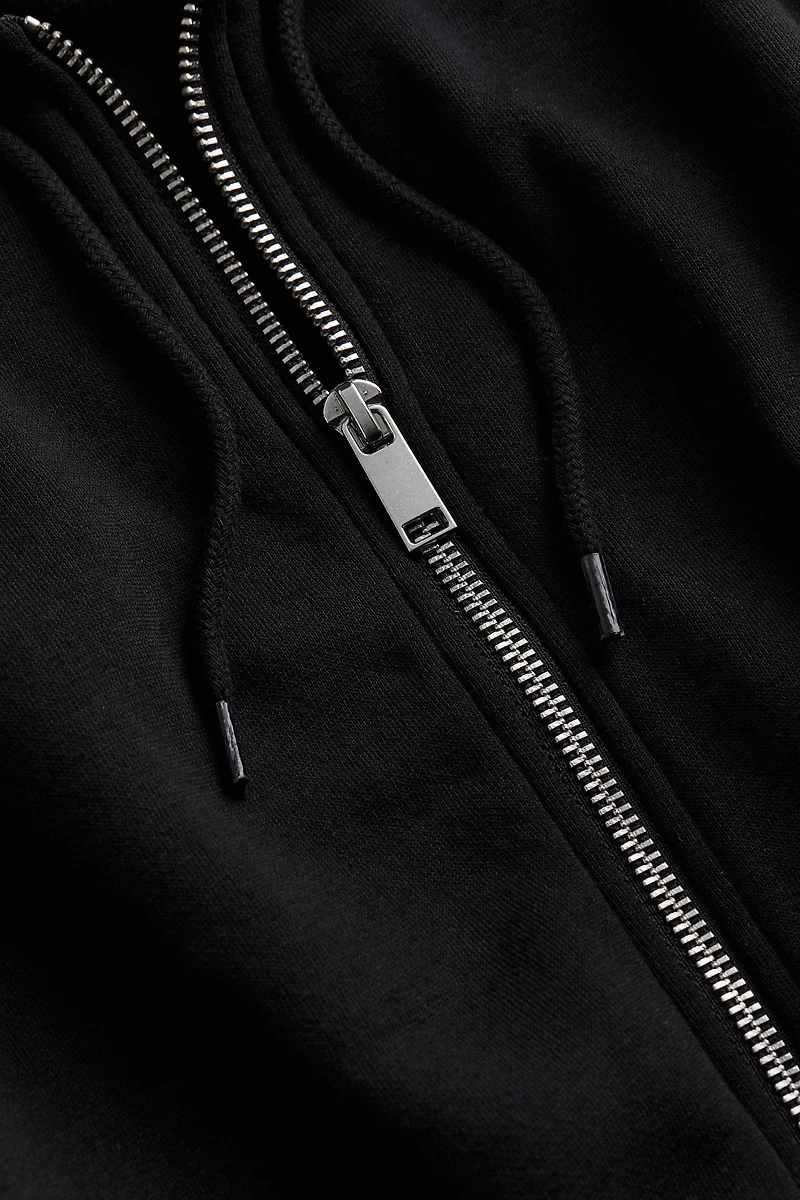 Short Hooded Sweatshirt Jacket