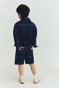 Knee-length Denim Shorts