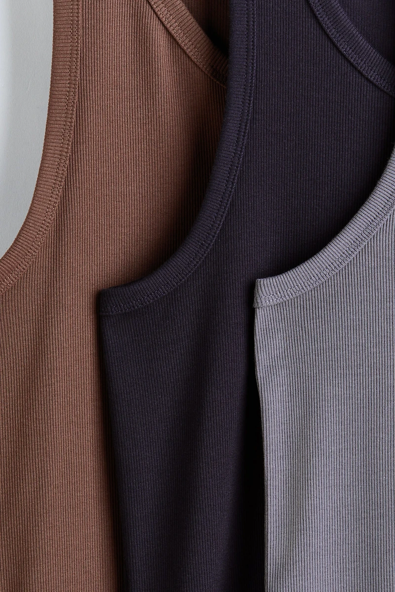 3-Pack Slim-Fit Ribbed Tank Tops
