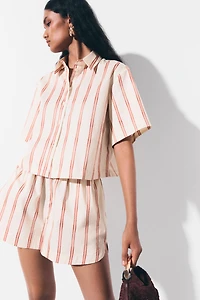 Patterned Poplin Shirt