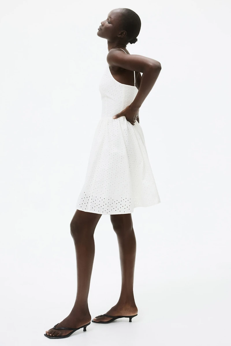 Eyelet-Embroidered Strappy Dress