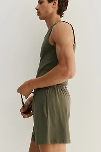 Cotton Pajama Tank Top and Shorts