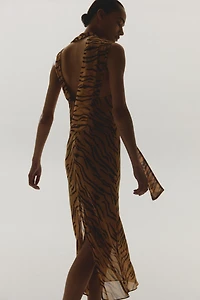 Robe midi à col cravate