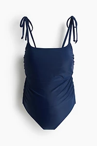 MAMA Padded-Cup Tie-Shoulder-Strap Swimsuit