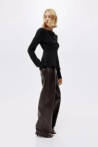 Gilet péplum en tricot côtelé