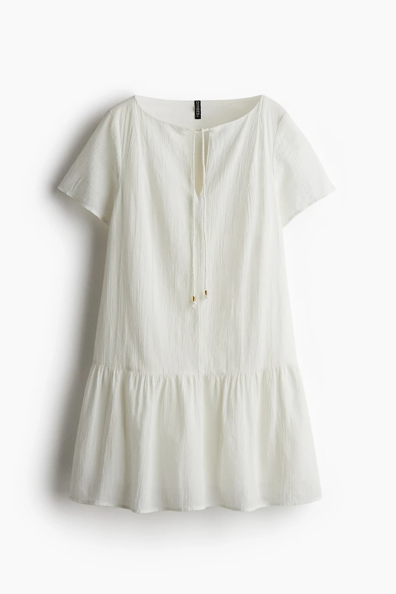 Flared-Hem Cotton Dress