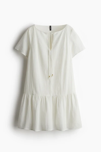 Robe en coton avec bas évasé