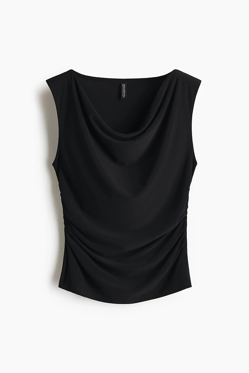 Draped Jersey Sleeveless Top
