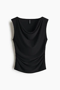 Draped Jersey Sleeveless Top