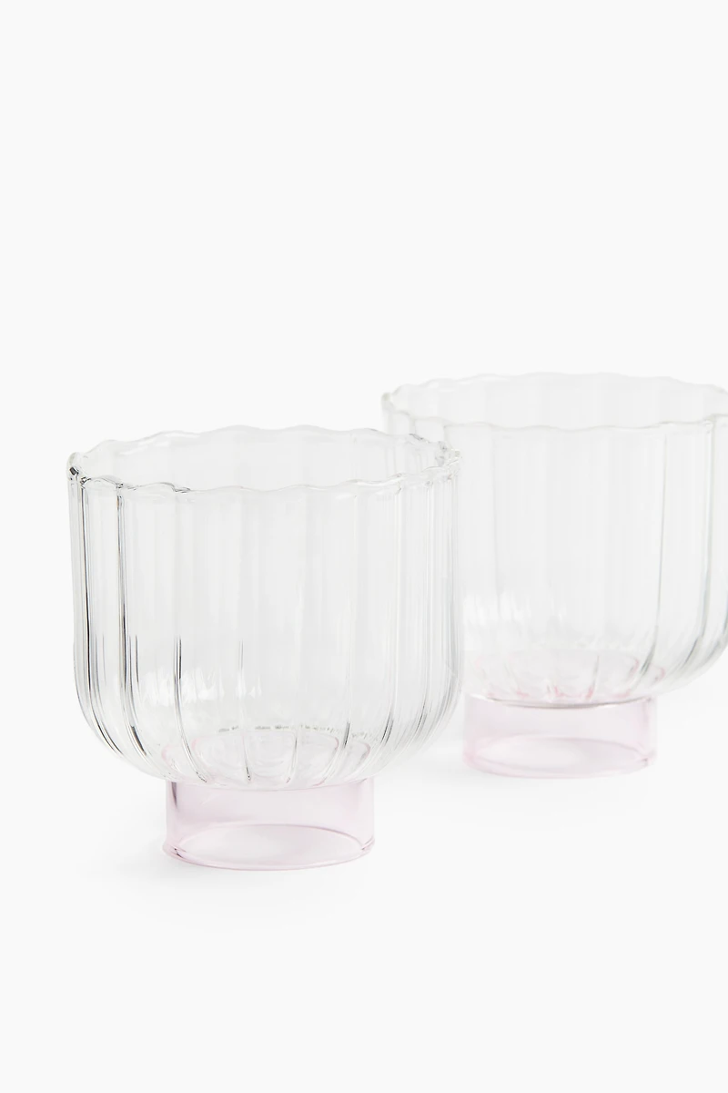 Lot de 2 verres rainurés