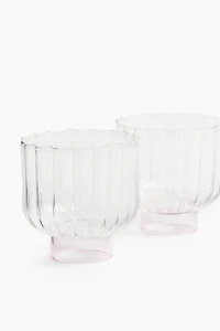 Lot de 2 verres rainurés