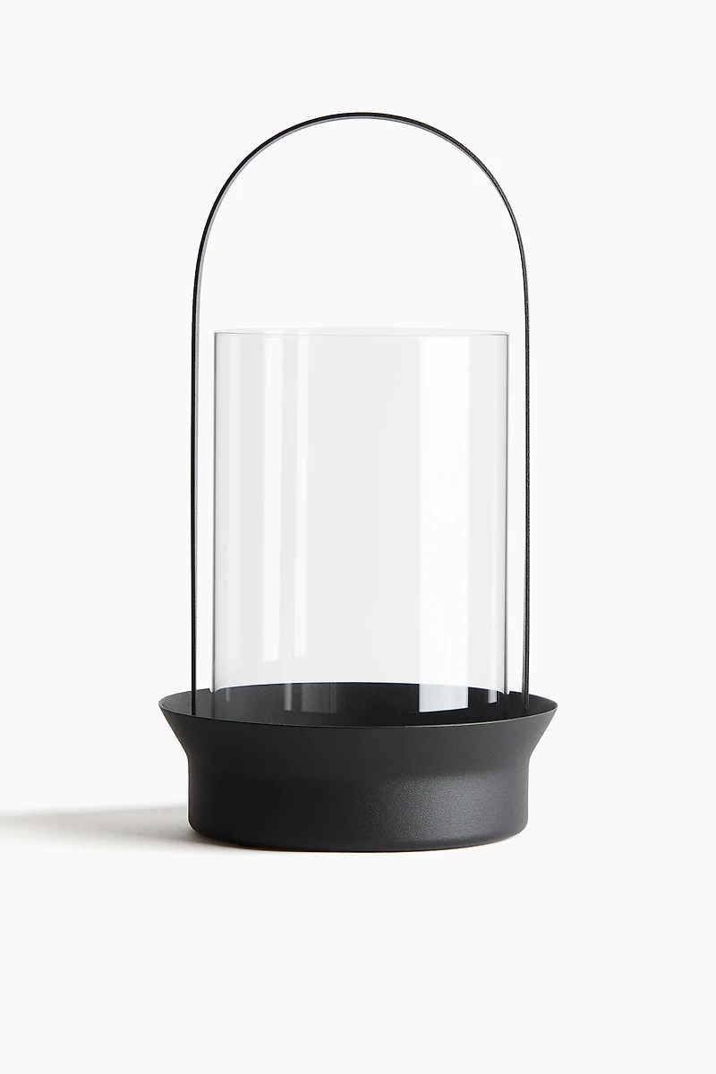 Large Glass Hurricane Candle Holder