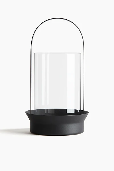 Large Glass Hurricane Candle Holder