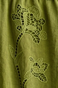 Shorts with Eyelet Embroidery