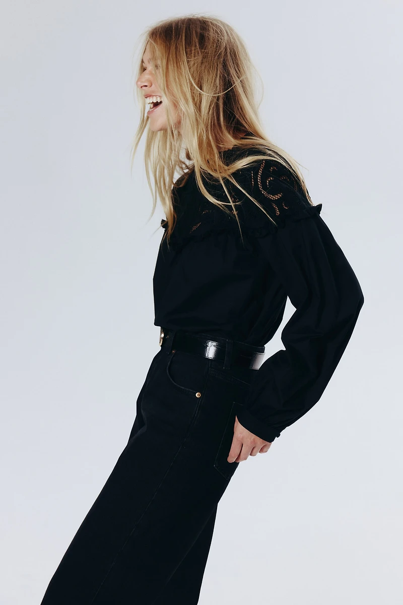 Blouse with Eyelet Embroidery