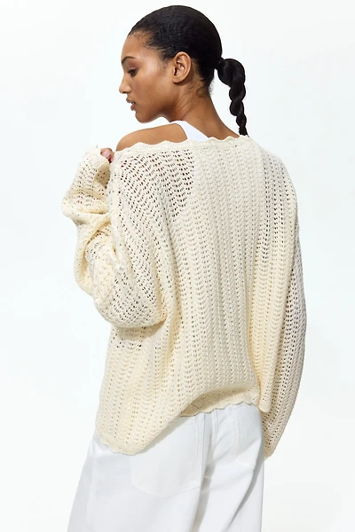 Pointelle-Knit Sweater