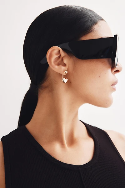 Heart-Shaped Front-Back Earrings
