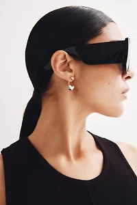 Heart-Shaped Front-Back Earrings