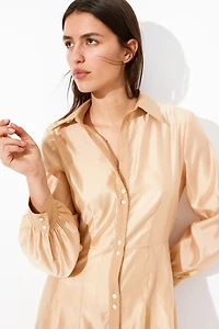 Shirt Dress with Tapered Waist
