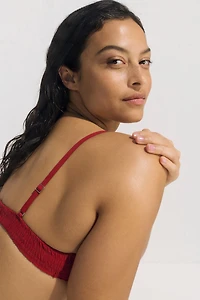 Haut de bikini triangle smocké