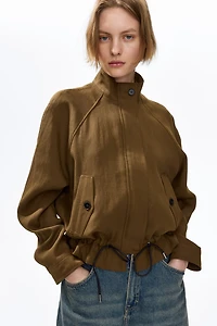 Oversized Linen-Blend Jacket
