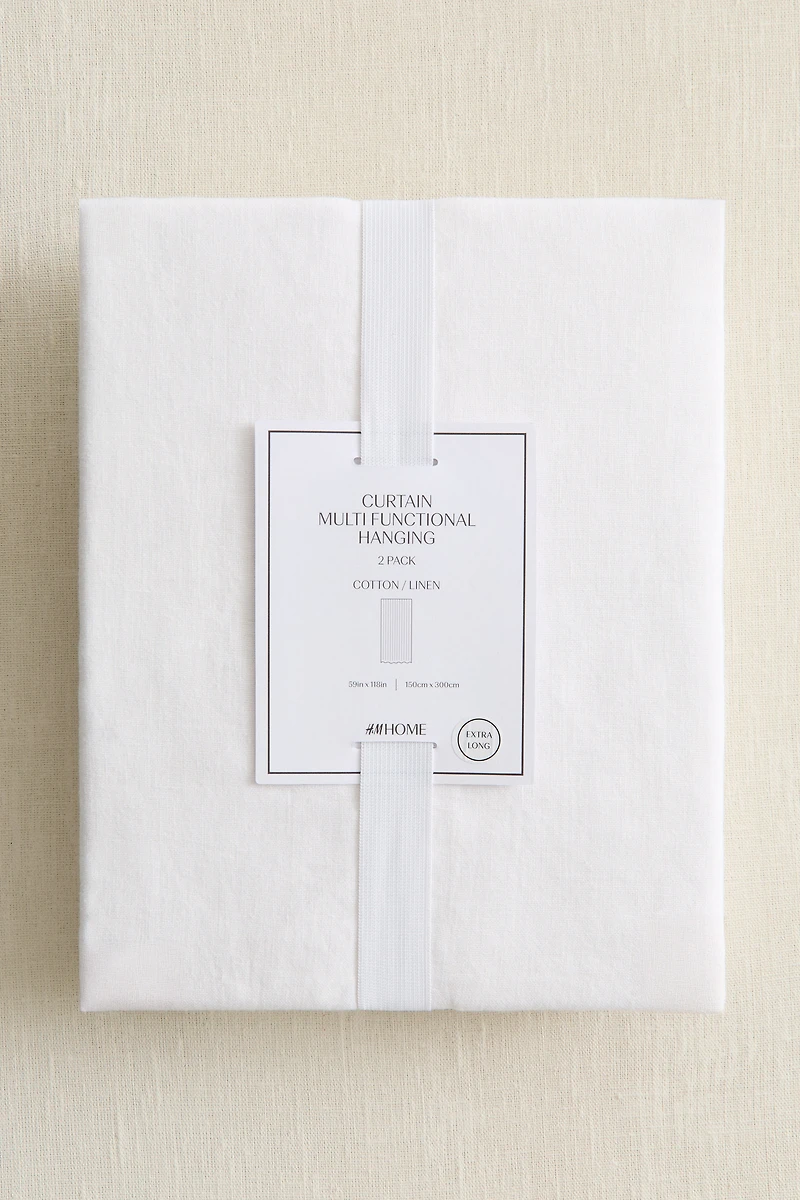 2-Pack Long Linen-Blend Curtain Panels