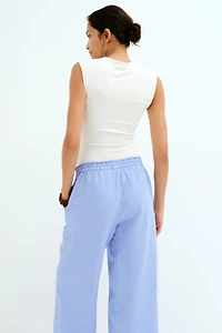 MAMA Before & After Linen-Blend Pants
