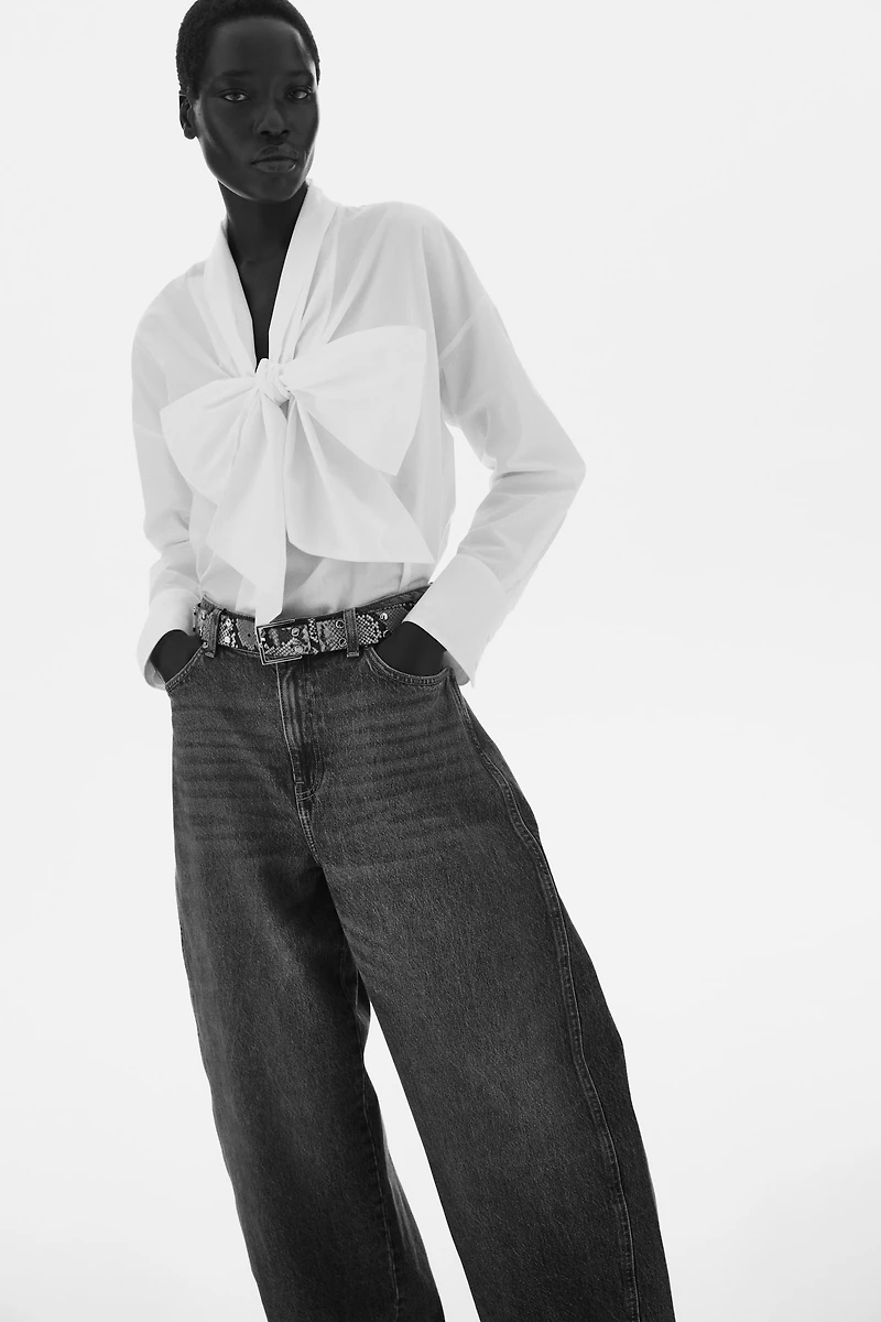 Chemise à nouer en popeline