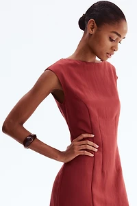 Defined-Waist Sleeveless Dress