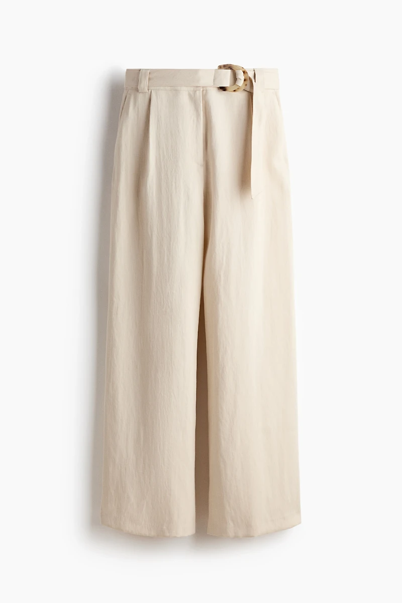 Wide-Leg Pants with Belt