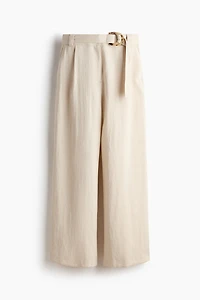 Wide-Leg Pants with Belt