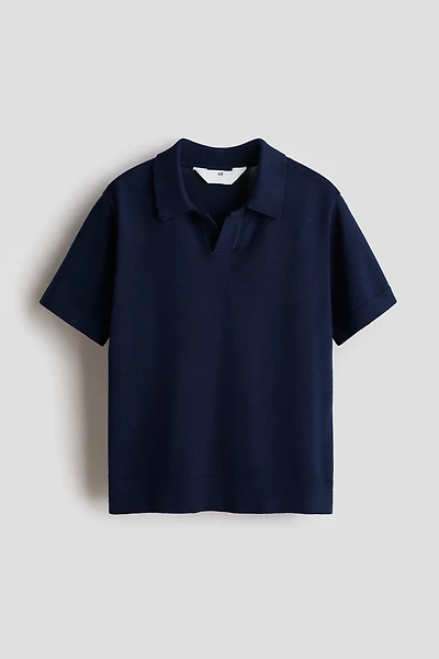 Fine-Knit Cotton Polo Shirt