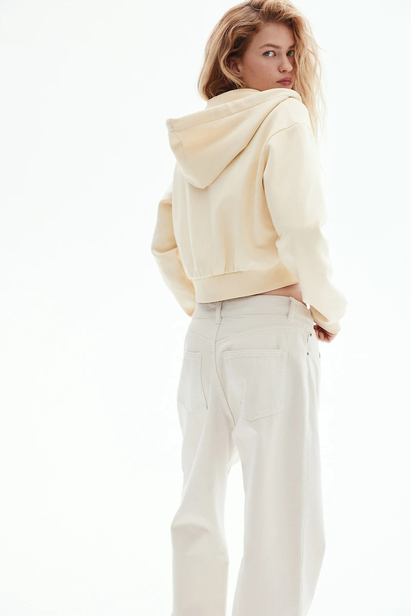 Short Hooded Sweatshirt Jacket