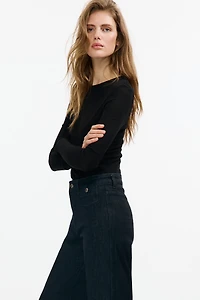 Wide High Waist Ankle Jeans