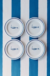 4-Pack Small Porcelain Plates
