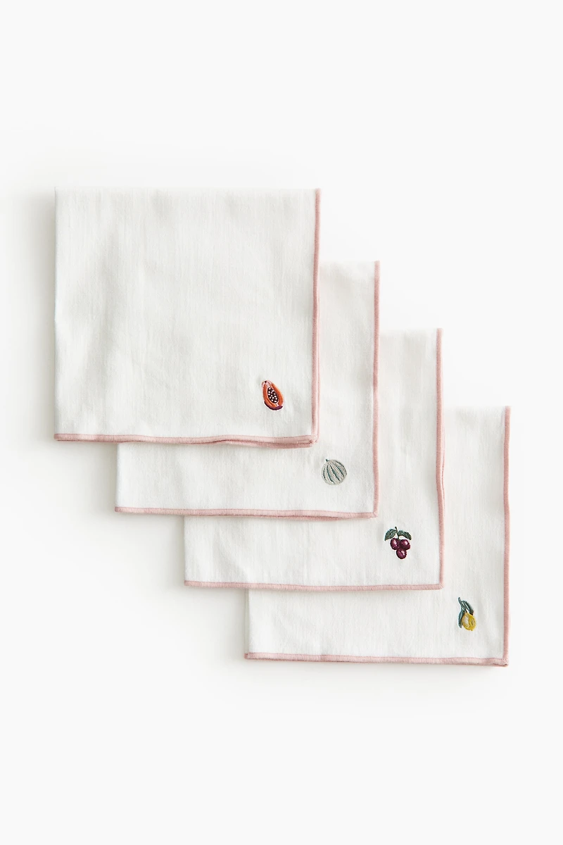 4-pack Embroidered Napkins