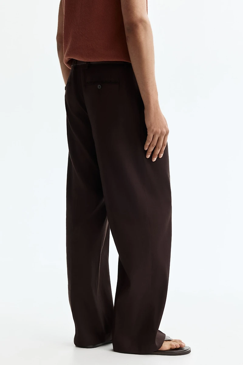 Relaxed-Fit Tailored Linen-Blend Pants