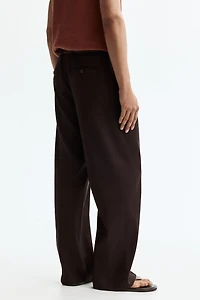 Relaxed-Fit Tailored Linen-Blend Pants