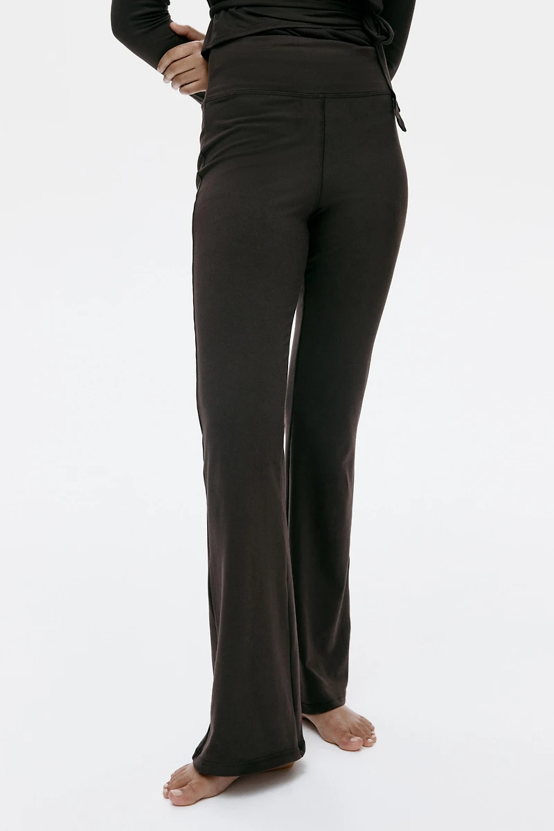 Flared Brushed Jersey Pants