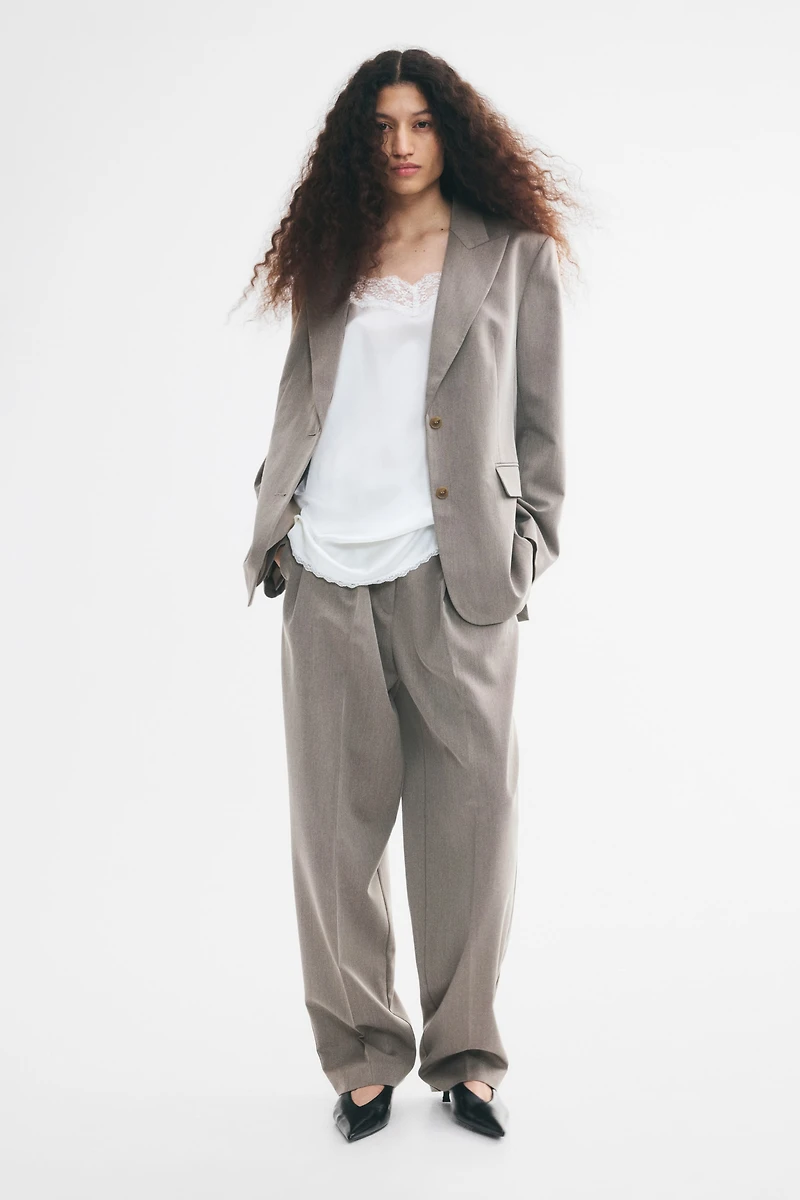 Single-Breasted Twill Blazer
