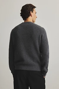 Chandail classique en tricot de laine côtelé