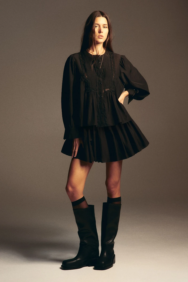 Blouse à plis nervurés