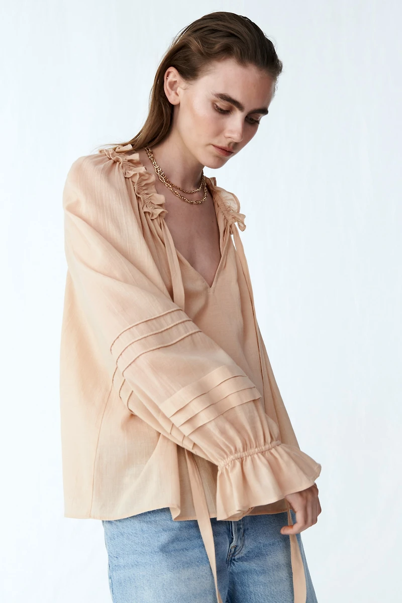 Ruffle-Collar Blouse