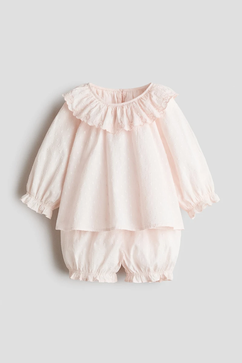 Ensemble 2 pièces en coton plumetis
