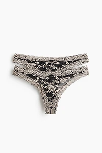 2-Pack Lace Thong Briefs