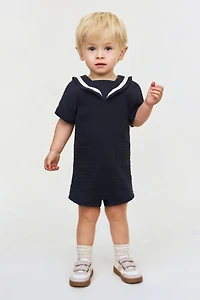 Muslin Sailor Romper Suit