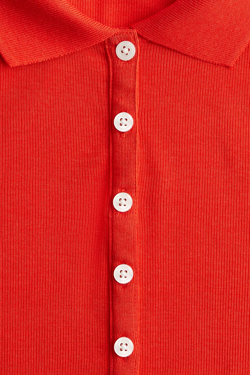 Ribbed Polo Shirt
